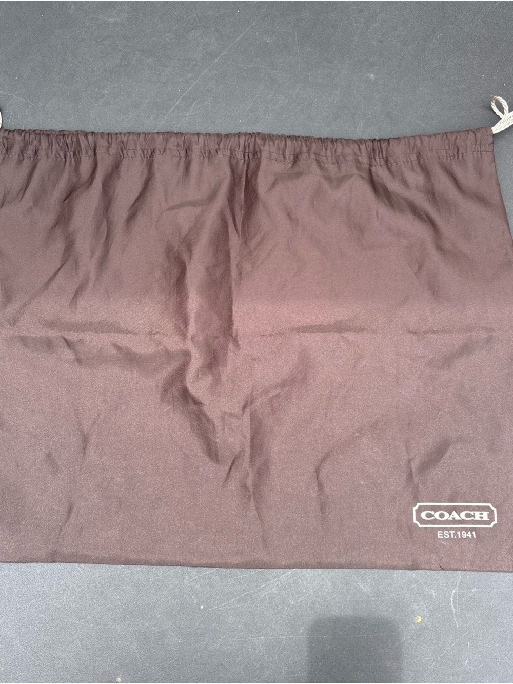 COACH Logo Brown Drawstring DUSTBAG 19"x15" Dust Bag Storage Cover